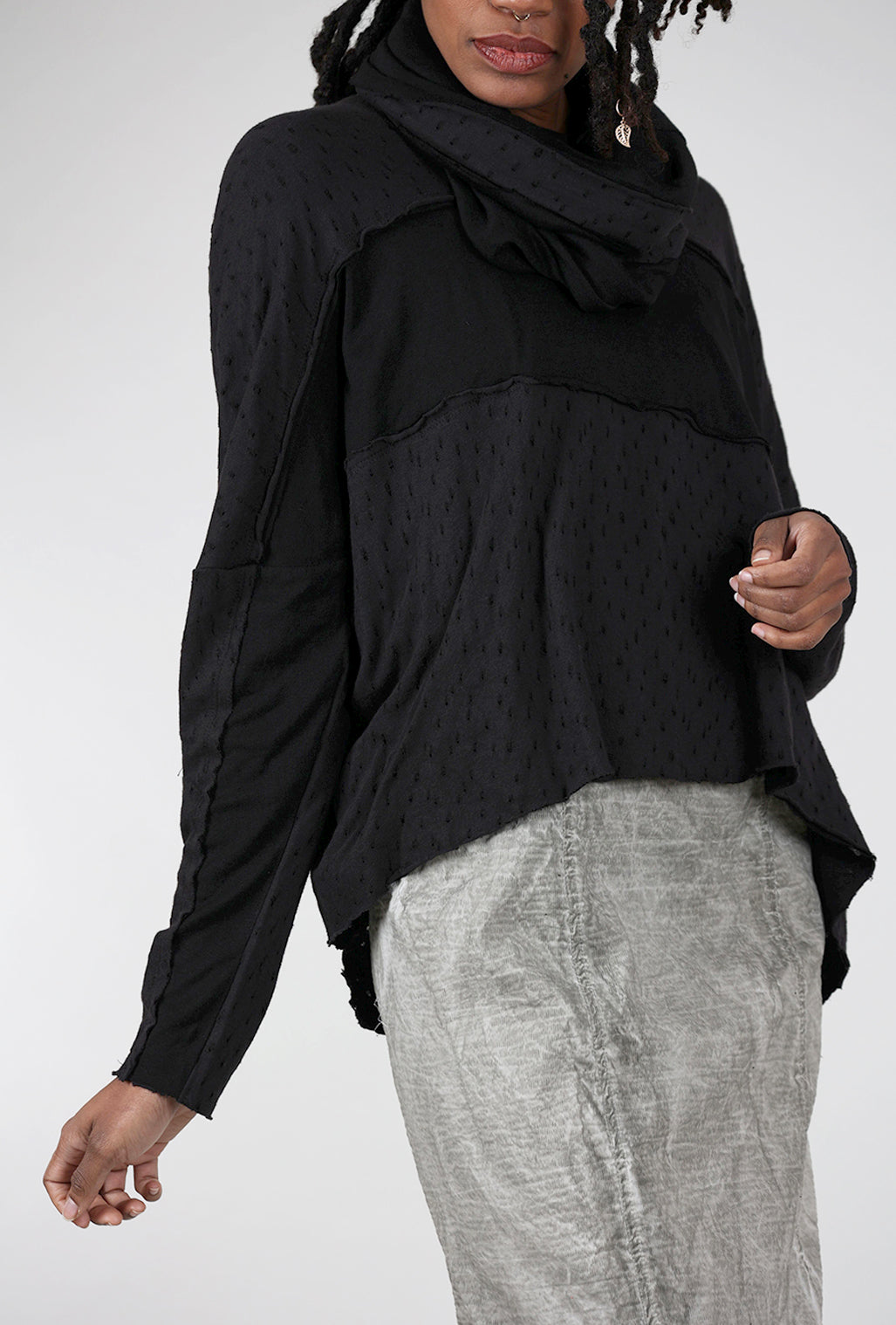 Studio B3 Devna Snood Top, Faded Black 