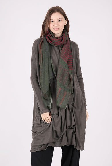 Neeru Kumar Fine Wool Digital Print Scarf, Forest/Magenta 