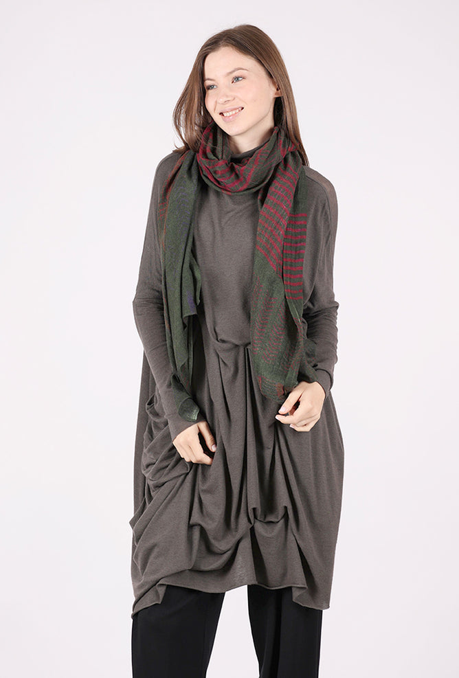 Neeru Kumar Fine Wool Digital Print Scarf, Forest/Magenta 