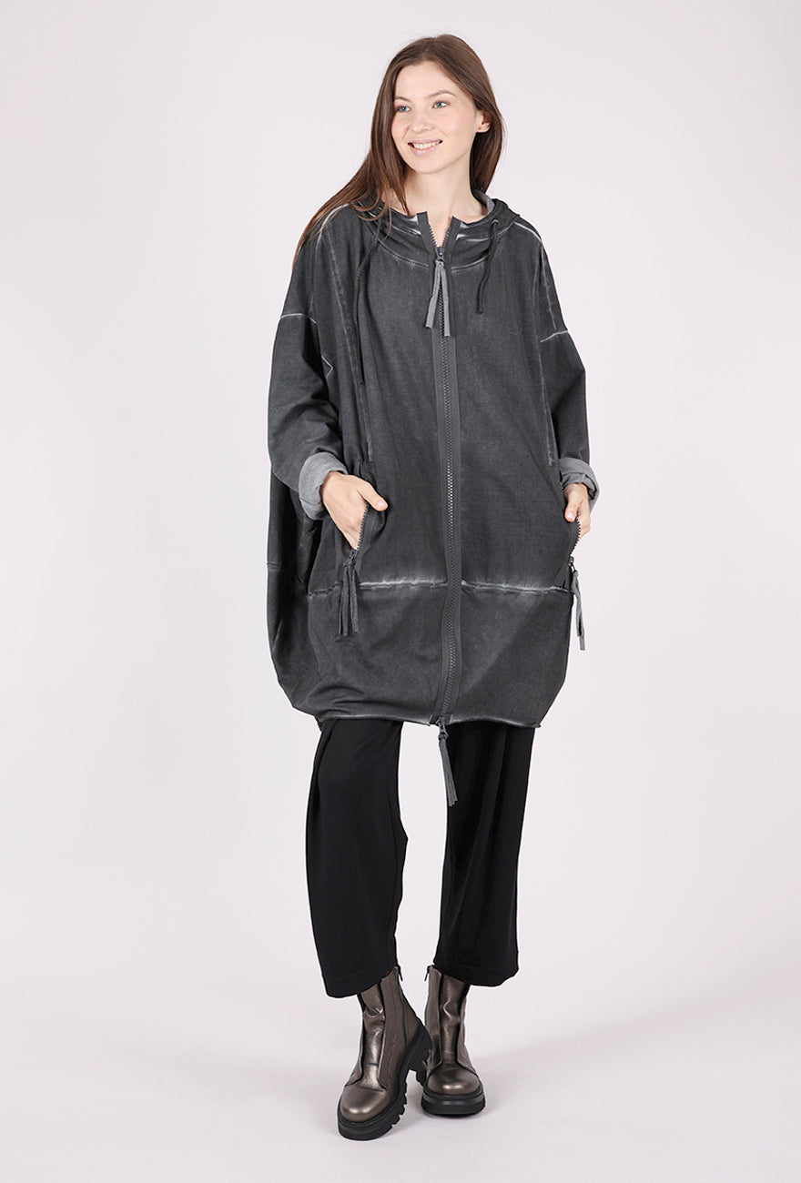 Zilberman Jackie Oversized Zip Topper, Anthracite 