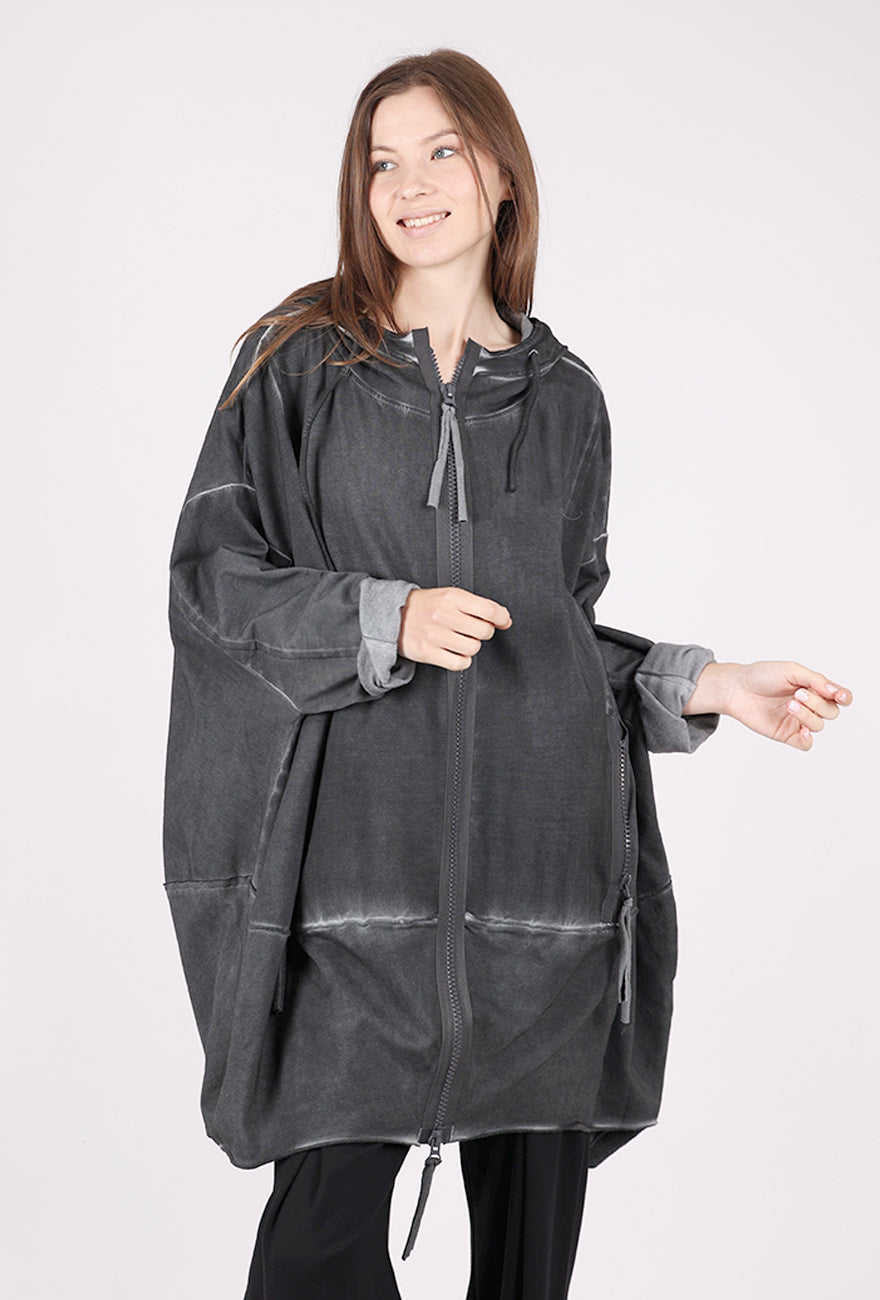 Zilberman Jackie Oversized Zip Topper, Anthracite 