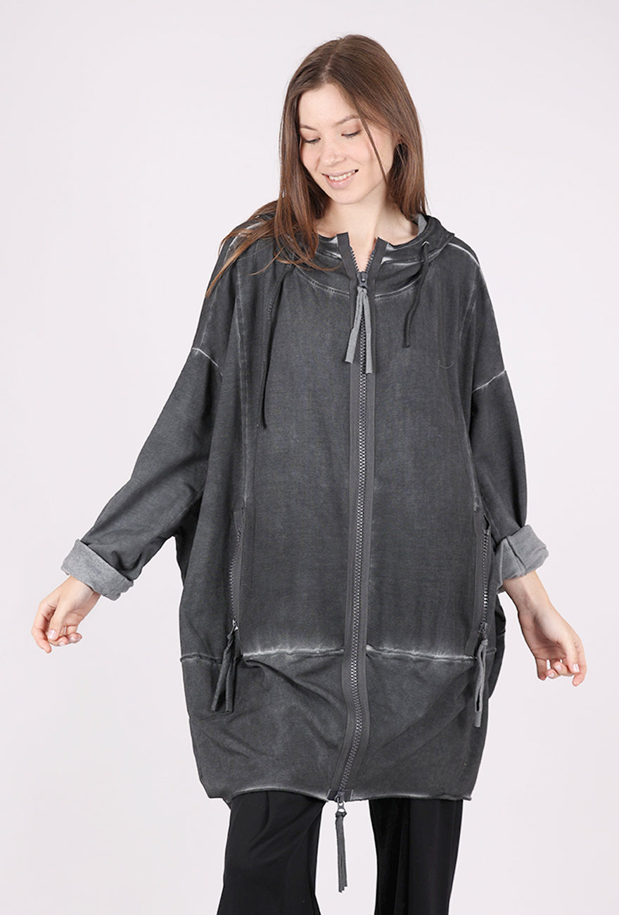 Zilberman Jackie Oversized Zip Topper, Anthracite 