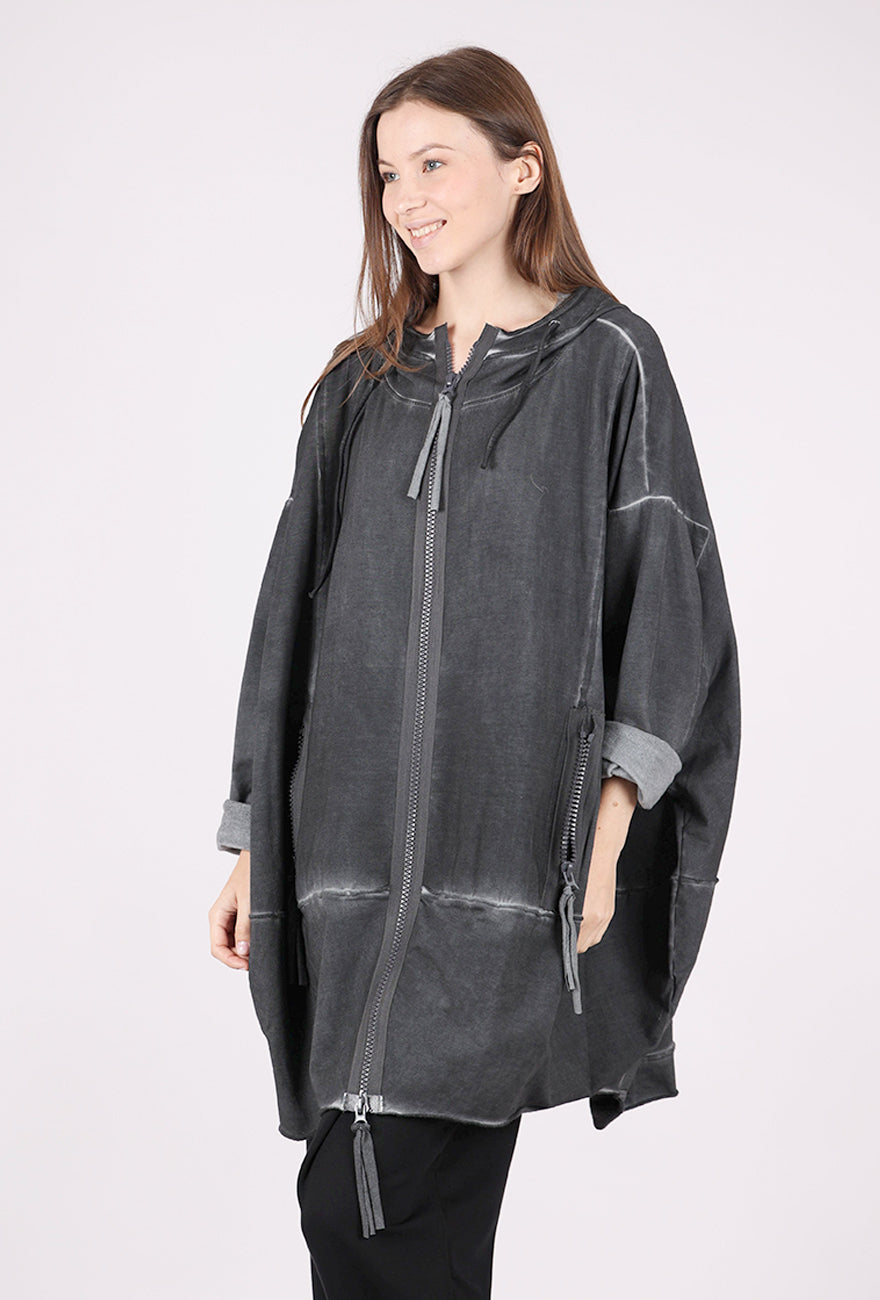 Zilberman Jackie Oversized Zip Topper, Anthracite 
