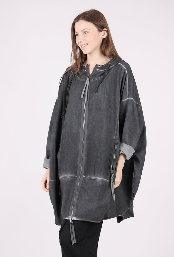 Zilberman Jackie Oversized Zip Topper, Anthracite 