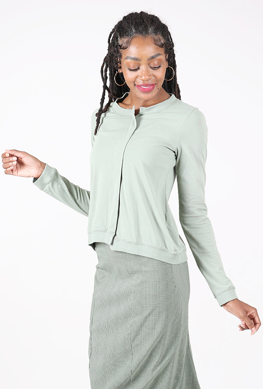 Off-Center Pleat Tee, Park