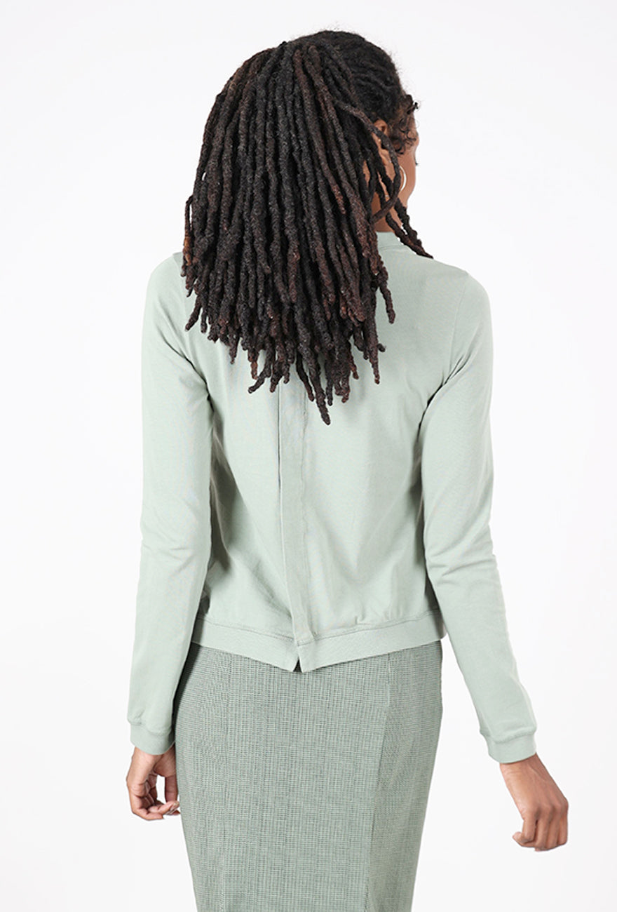 Off-Center Pleat Tee, Park