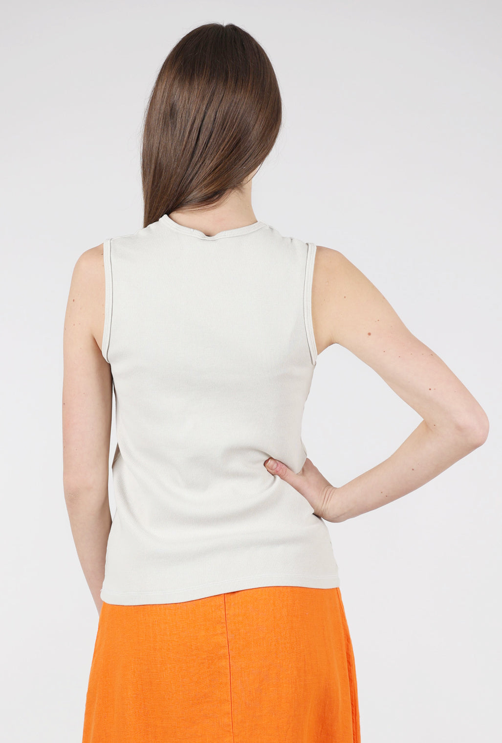 Prairie Underground Sleeveless Ribbed Crew, Oyster 