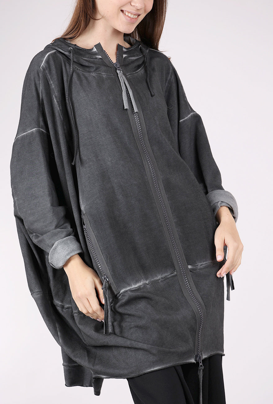 Zilberman Jackie Oversized Zip Topper, Anthracite 