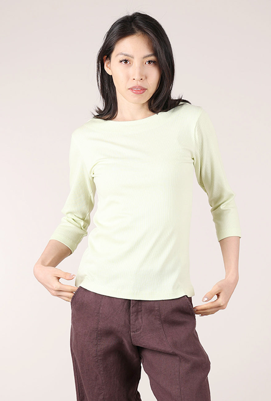 Bitte Kai Rand Boatneck Rib Top, Lime Cream 