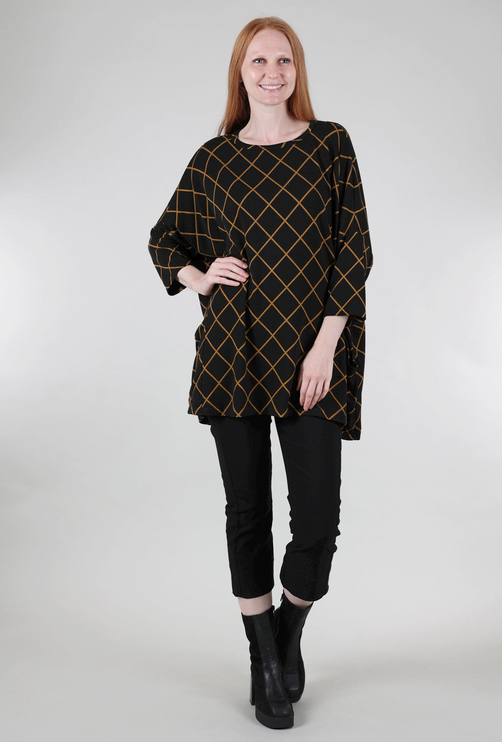 Cut Loose Diamond Knit Oversize Pullover, Brass One Size Brass