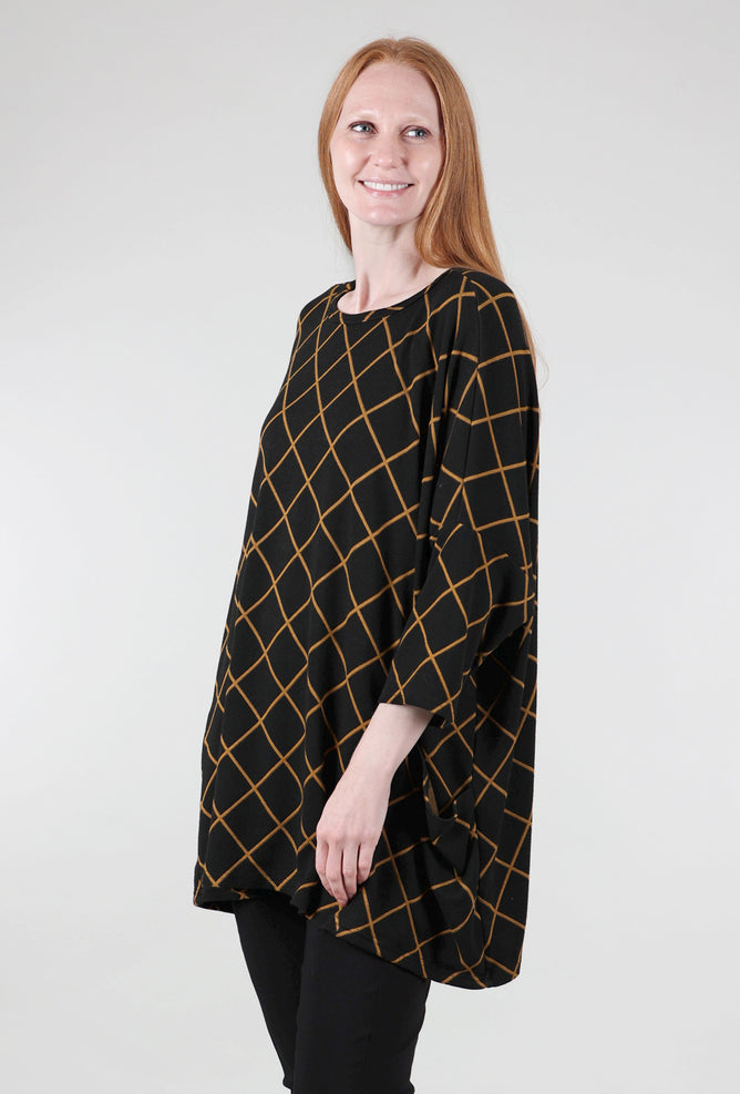 Cut Loose Diamond Knit Oversize Pullover, Brass One Size Brass