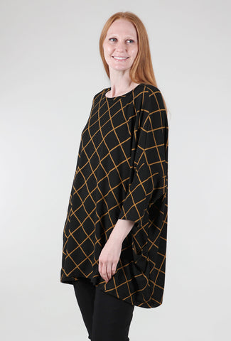 Cut Loose Diamond Knit Oversize Pullover, Brass 