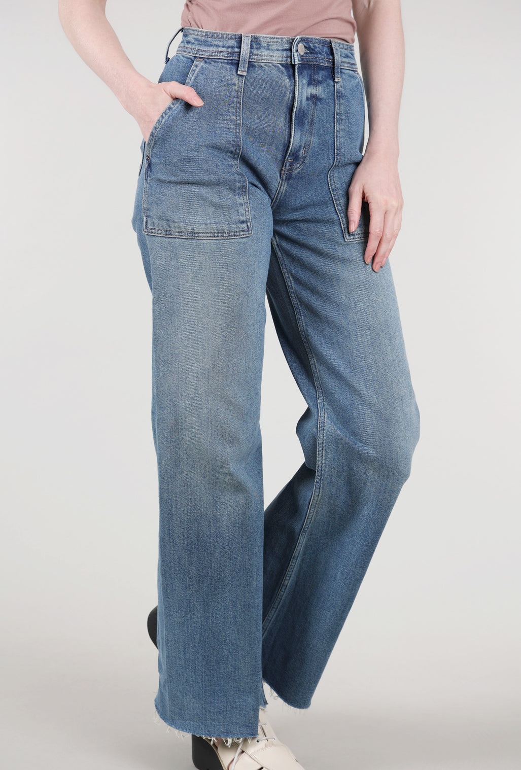 Pistola Penny Utility Wide Leg Denim, Canal 