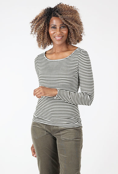 Ichi Cella Stripe Tee, Rosin/Birch 