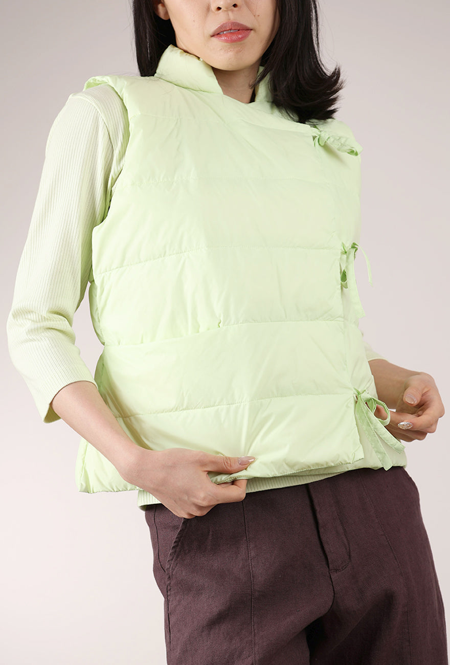 Bitte Kai Rand Puffer Waistcoat, Lime Cream 