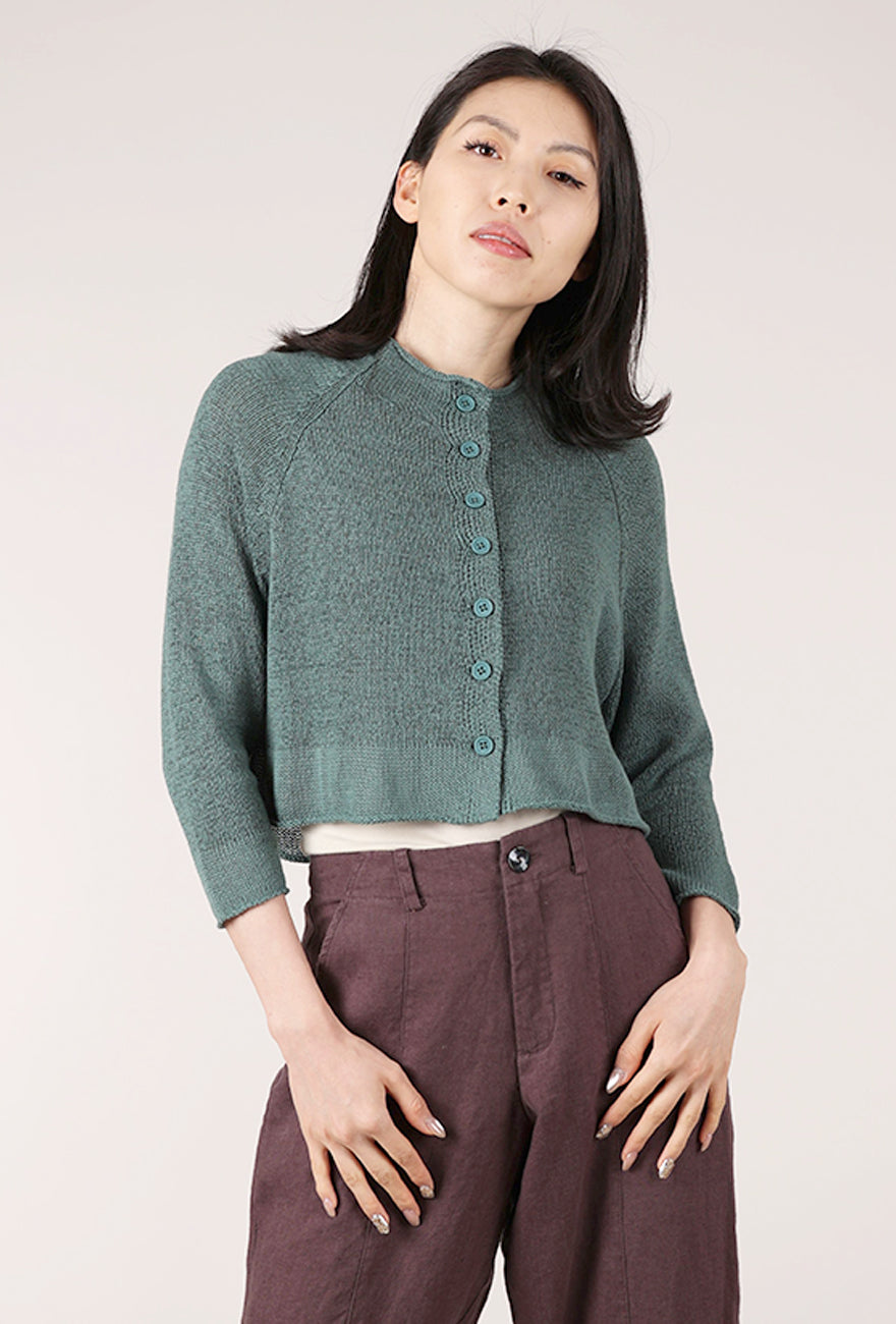 Rundholz Subtle Contrast Hem Cardie, Grass 