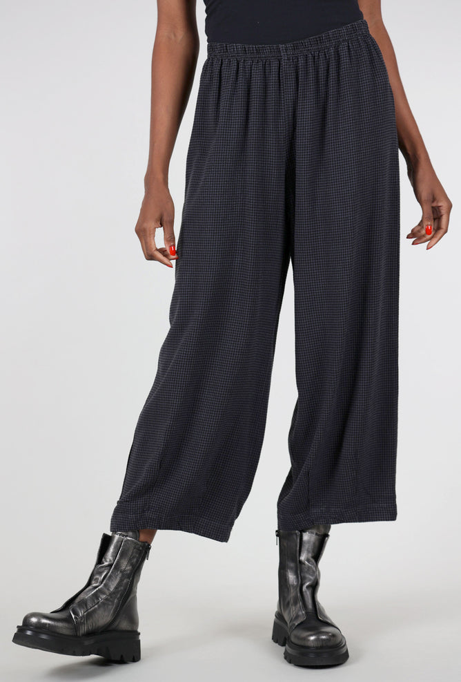 Cut Loose Mini-Check Cropped Pants, Anthracite 