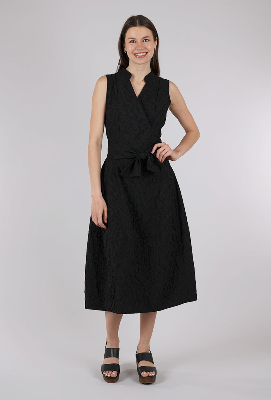 Luukaa Crinkle Wrap Dress, Black 