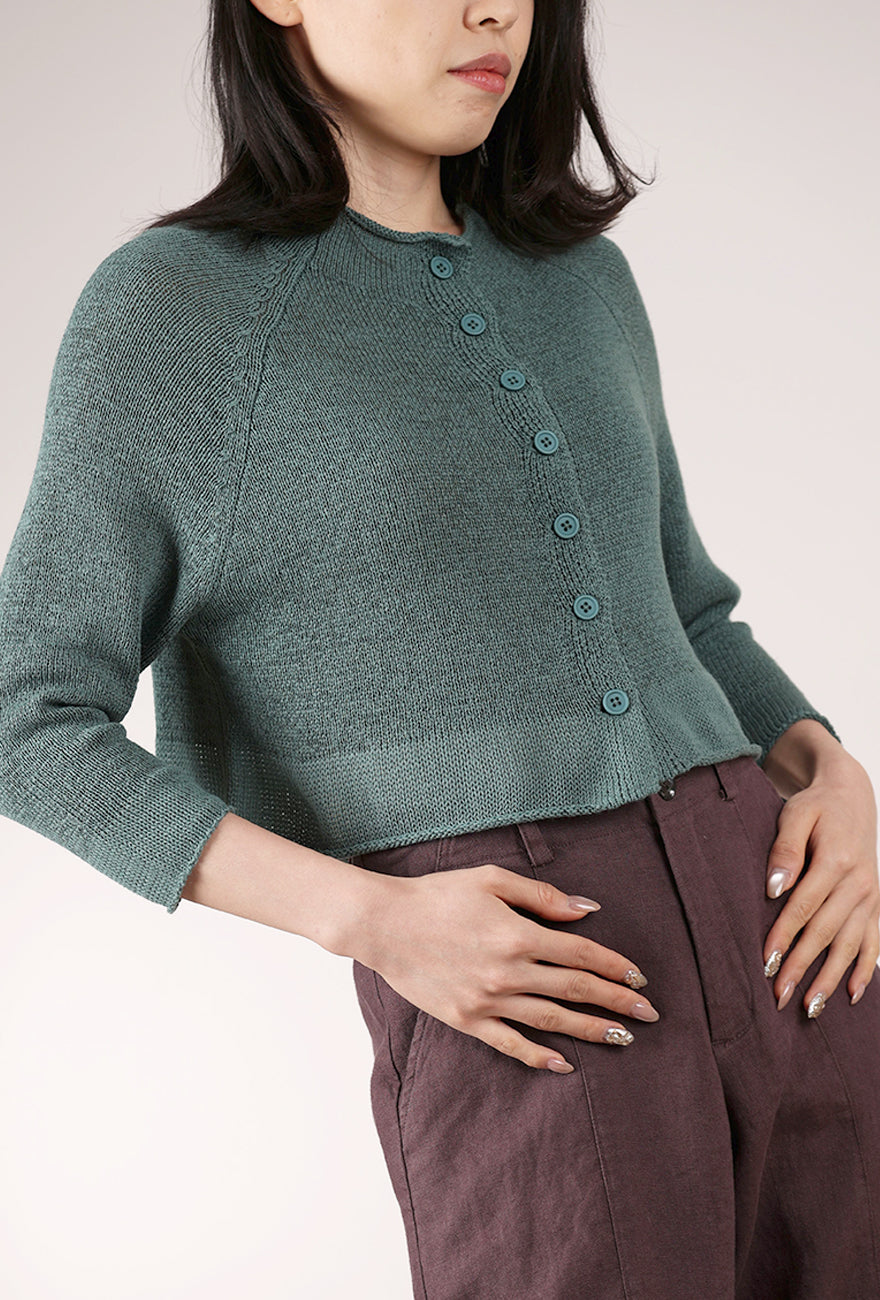 Rundholz Subtle Contrast Hem Cardie, Grass 