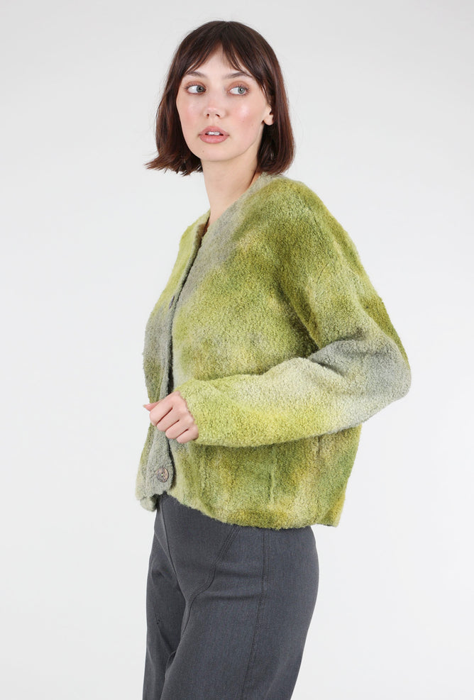 Iridium Hand-Painted Oriana Cardie, Chartreuse One Size Chartreuse