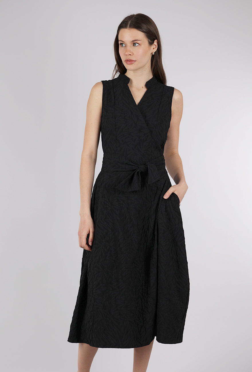 Luukaa Crinkle Wrap Dress, Black 