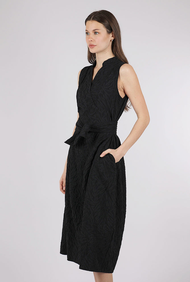 Luukaa Crinkle Wrap Dress, Black 