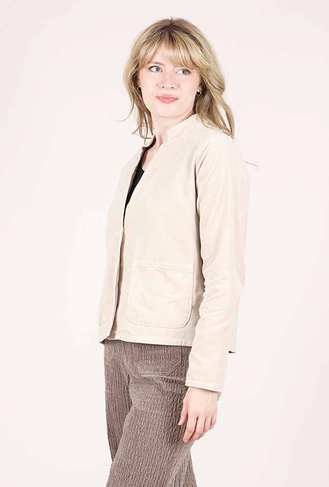 Cut Loose Cotton Velvet Jacket, Moonbeam 