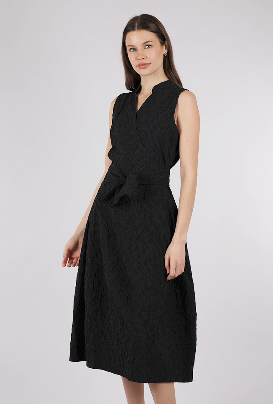 Luukaa Crinkle Wrap Dress, Black 