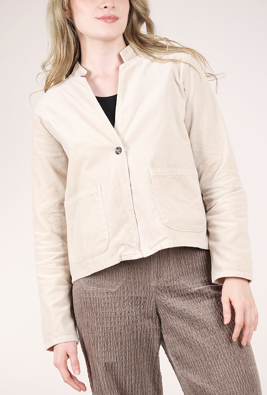 Cut Loose Cotton Velvet Jacket, Moonbeam 
