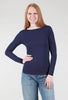 AMB Designs Solid Raw-Edge Second Skin Top, Navy Blue 