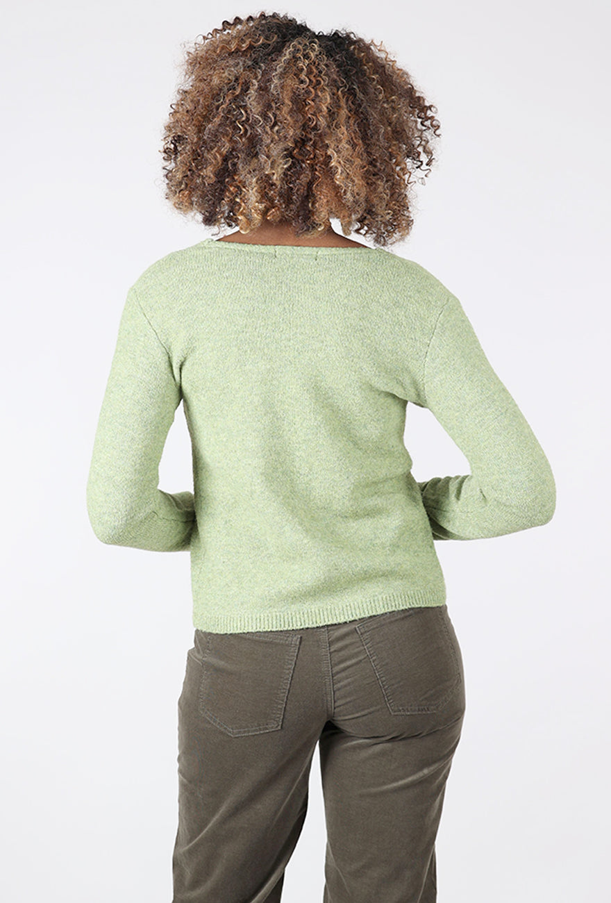 24 Colors Tie-Front Trim Cardie, Green 