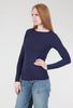 AMB Designs Solid Raw-Edge Second Skin Top, Navy Blue 