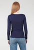 AMB Designs Solid Raw-Edge Second Skin Top, Navy Blue 