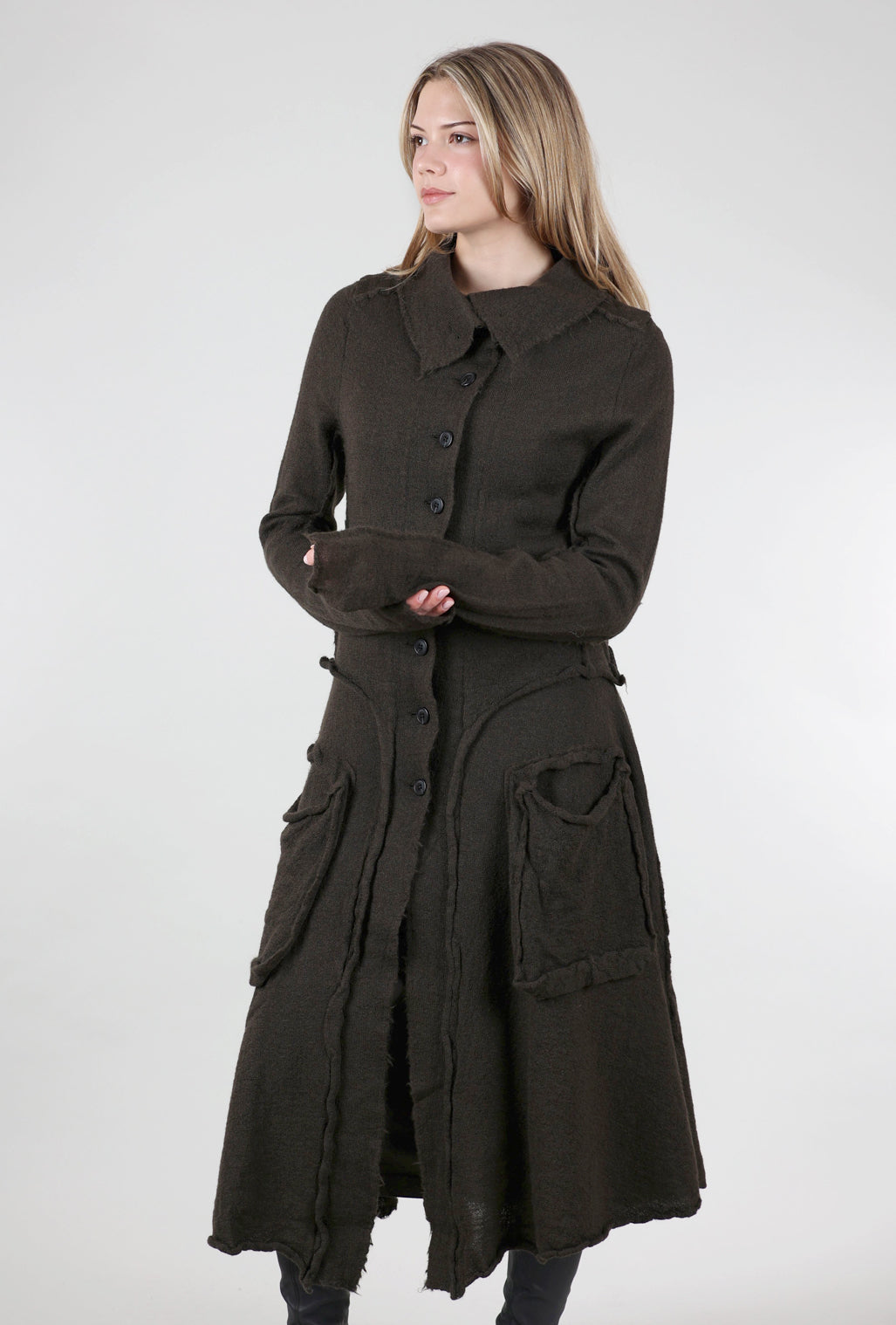 Rundholz Boiled Wool Oliver Coat, Jungle 