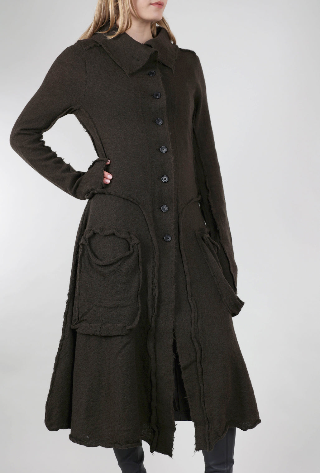 Rundholz Boiled Wool Oliver Coat, Jungle 