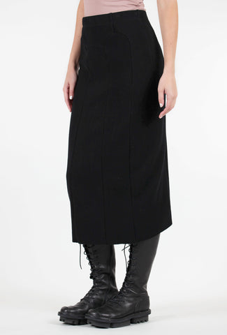 Grizas Brushed Arc Seam Skirt, Black 