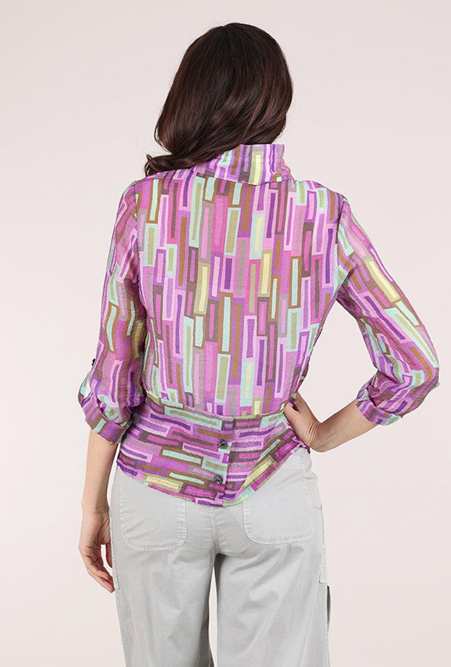 Trisha Tyler Winnie Wire Collar Blouse, Purple Multi 