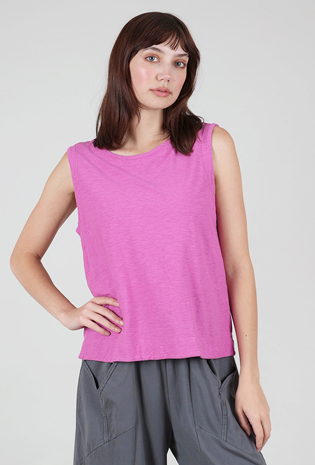 Cut Loose Linen-Cotton Jersey Shell, Cosmo 