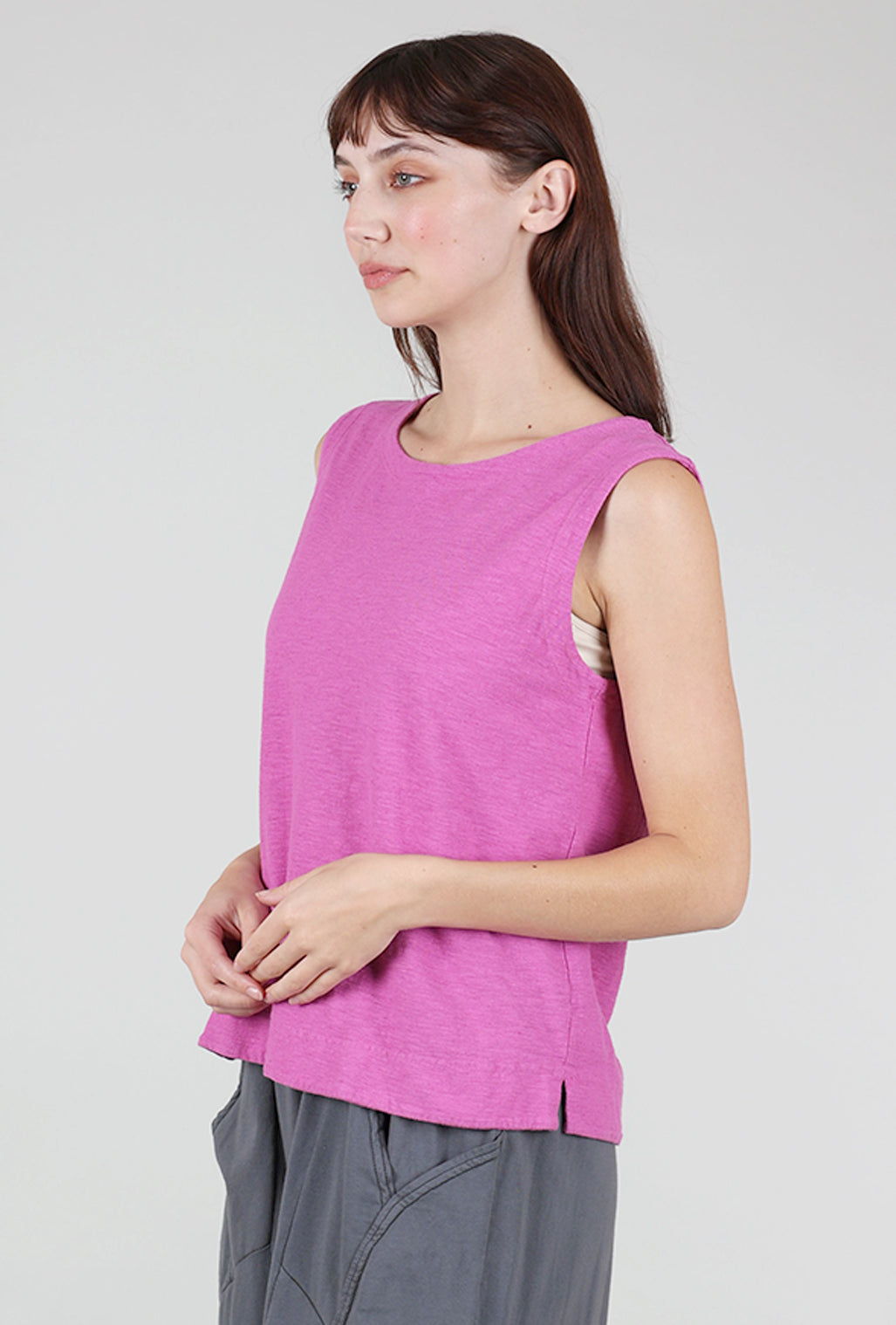 Cut Loose Linen-Cotton Jersey Shell, Cosmo 