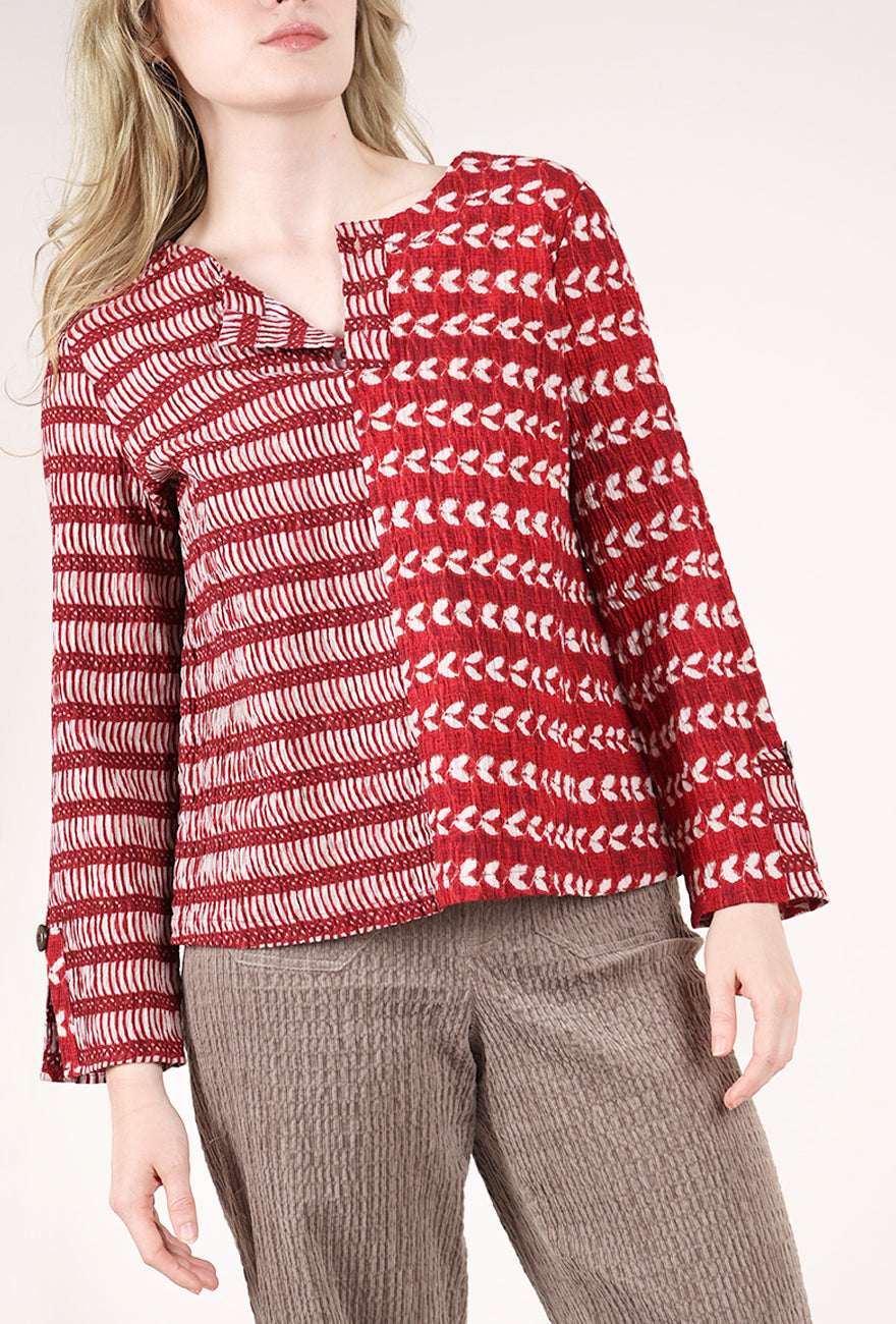 Habitat Mixed Batiks Pullover Top, Scarlet 