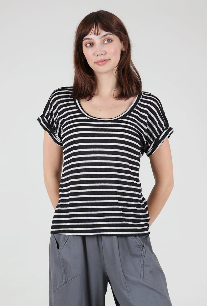 Wilt Open-Neck Baby Dolman Roll Cuff, Black/White 