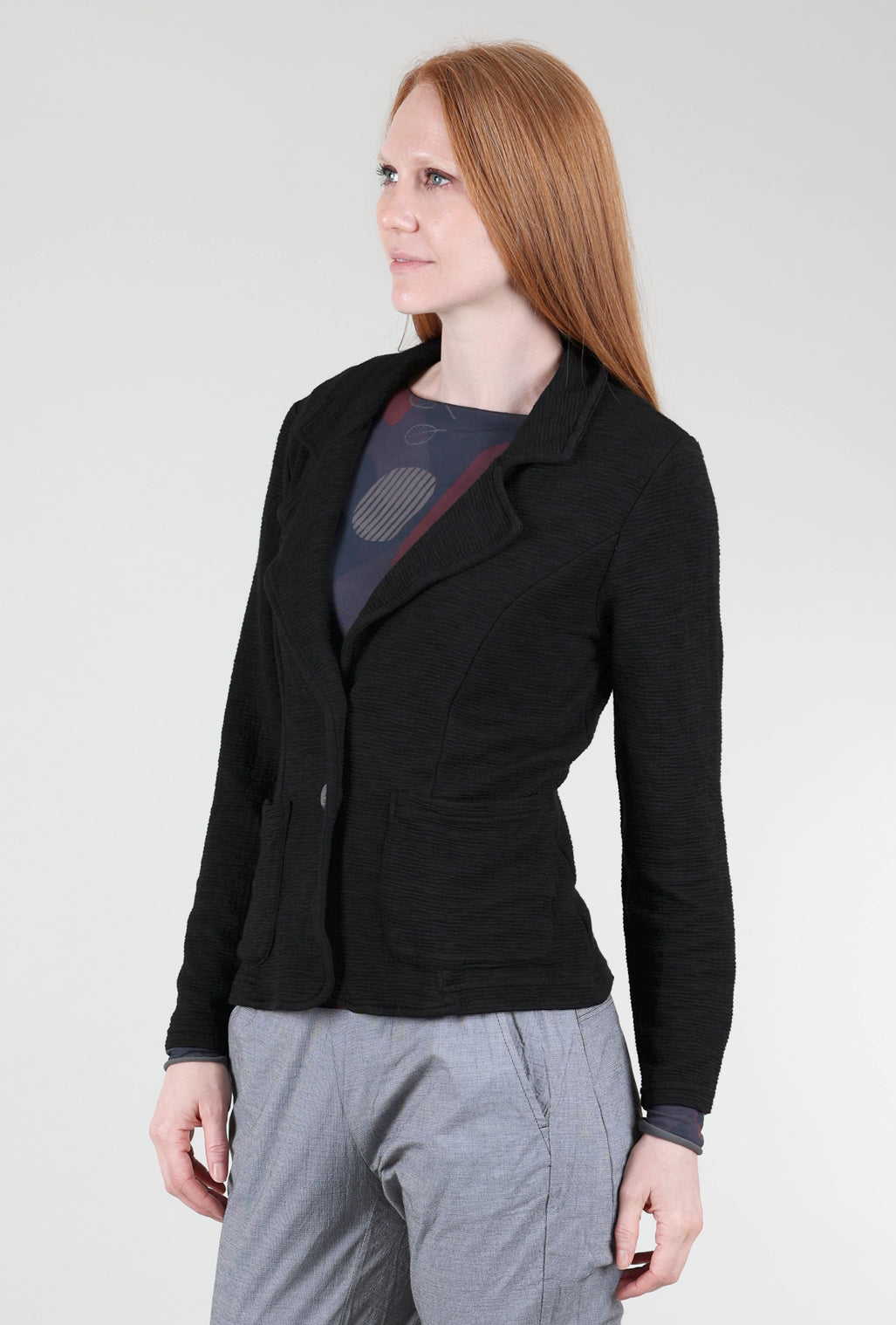 Cut Loose Crimped Basic Blazer, Black 