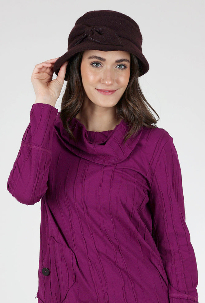 Lillie & Cohoe Boiled Wool Grace Hat, Aubergine 