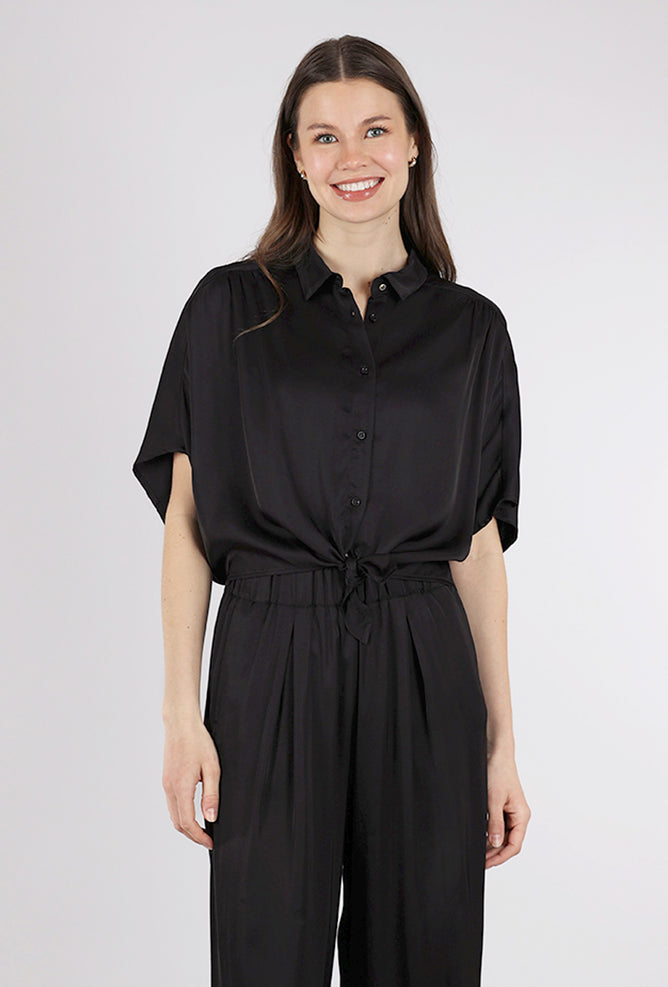 Sessun Alfassa Night Tied Blouse, Black 