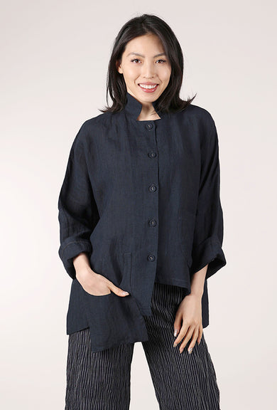 M Square Linen No Bag Shirt, Midnight 