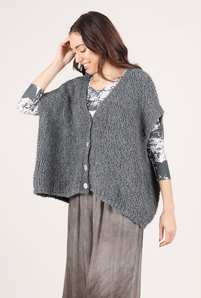 Avolto Woolly Cardie Vest, Gray 