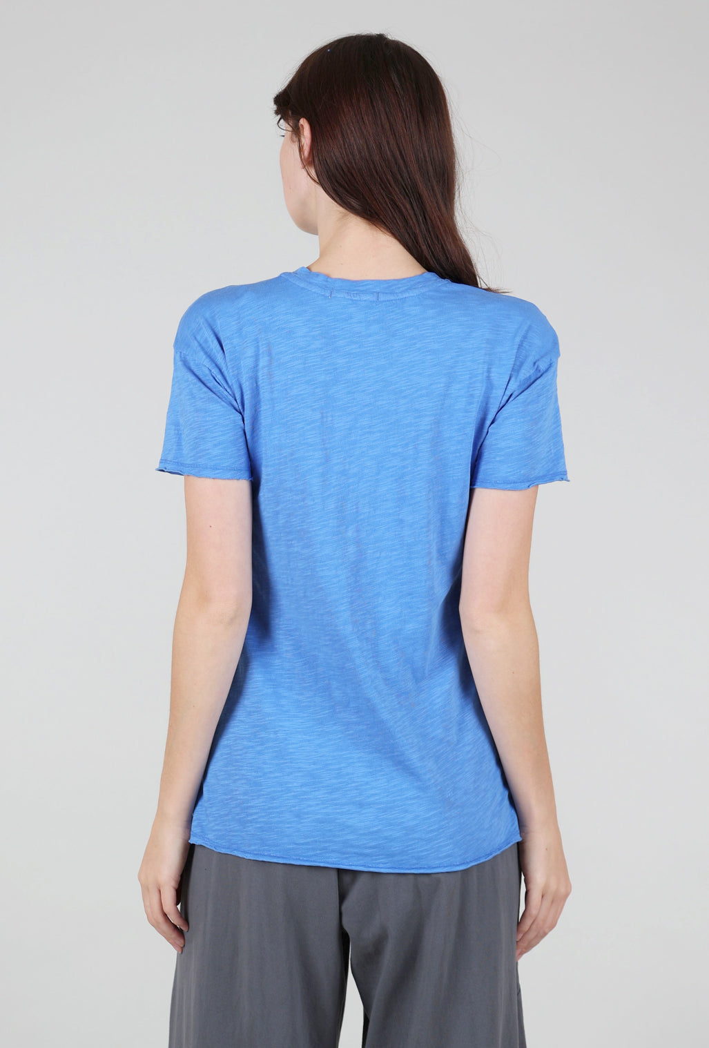 Mododoc Short-Sleeve Step-Hem Crewneck Tee, Blue Cruise 