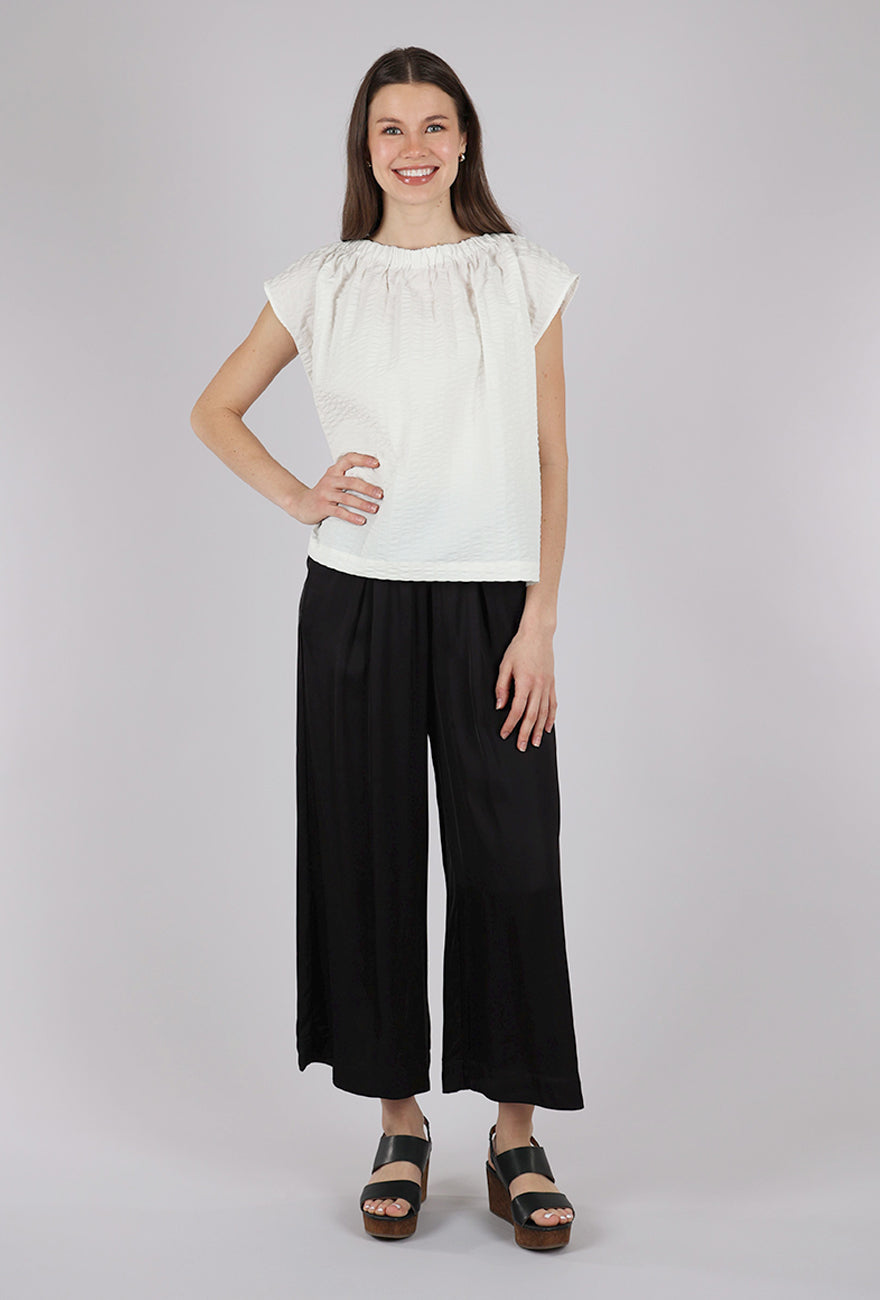 There Elsewhere Ripple Gather Boatneck Blouse, Soy 