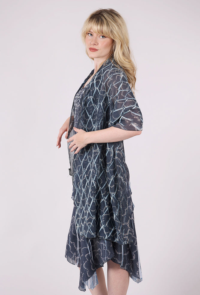 Komarov New Diamond Shawl, Navy Ripples 