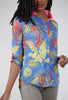 David Cline Roll-Up Sleeve Crinkle Shirt, Leaf/Periwinkle 